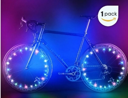 4 Bodyguard Bike Wheel Lights Bodyguard Bike Wheel Lights, Automatic and Manual Lighting, Waterproof Bicycle Wheel Light String, Ultra Bright LED (1Pack) with Batteries Included!