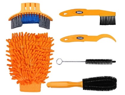 5 Oumers Bike Cleaning Kit Oumers 6pcs Bike Bicycle Clean Brush Kit/Cleaning Tools for Bike Chain/Crank/Tire/Sprocket Cycling Corner Stain Dirt Clean, Fit All Bike